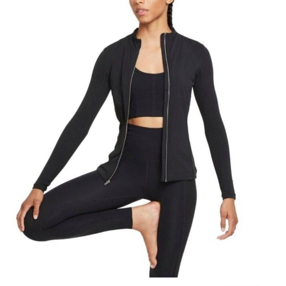 Nike Yoga Luxe Dri-FIT Women's Full-Zip Jacket, Size XS Smoke Gray /Black - Picture 7 of 16